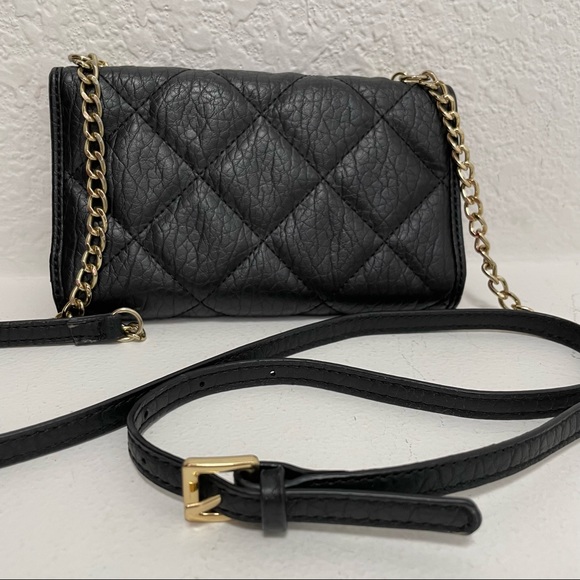 Juicy Couture 🌹 Black Quilted Wallet Crossbody with Adjustable Chain Strap - Picture 4 of 9